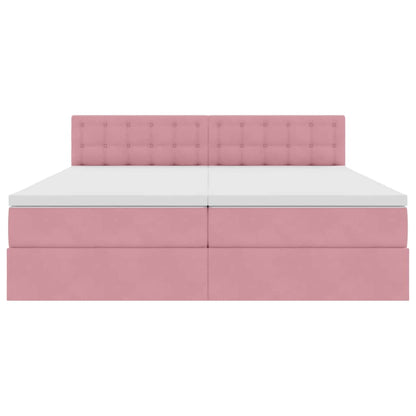 Opslag bed met matras met hoofdeinde Roze 90 x 200 cm