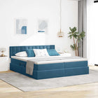 Opslagbed 100x200 cm donkerblauw met matras