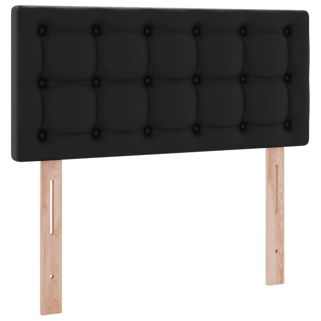 Opbergbed met LED met matras met LED Zwart 90 x 190 cm Nep Leer