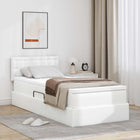 Opbergbed 90x200 cm wit kunstleer met LED