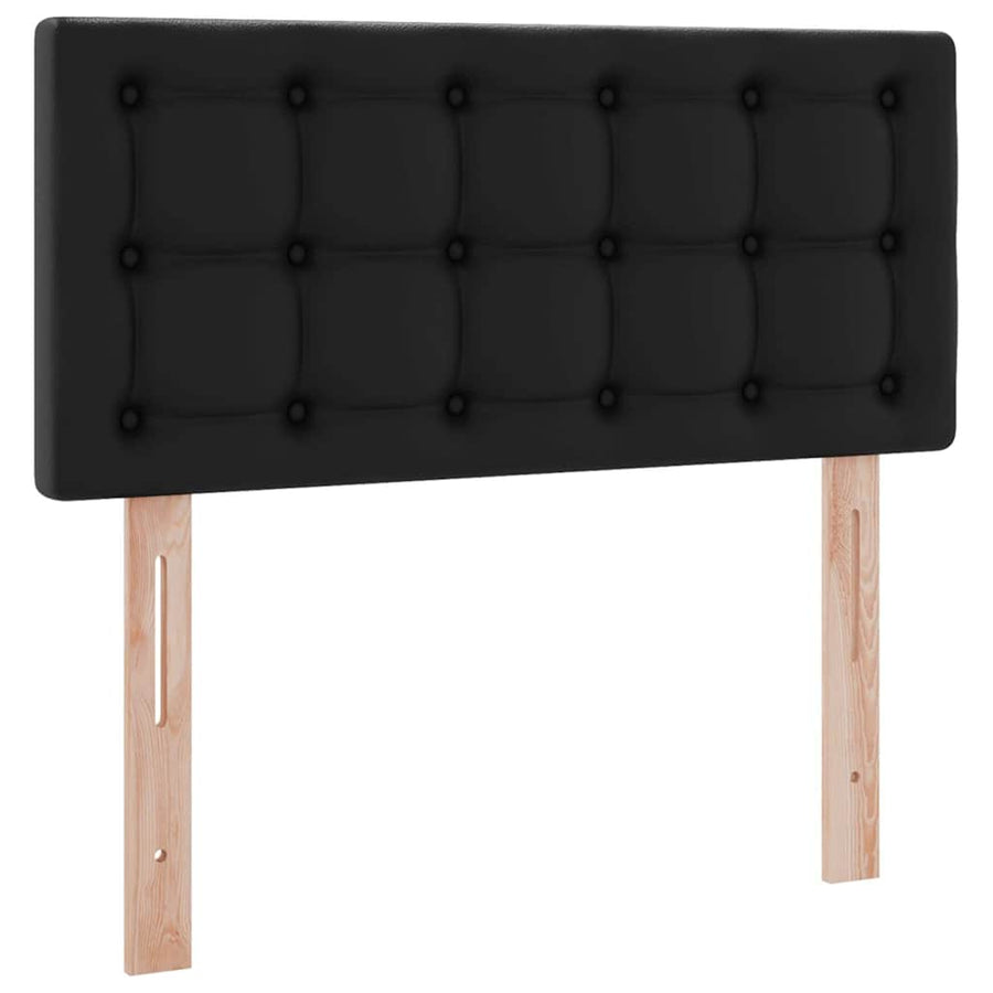 Opbergbed met LED met matras Zwart 100 x 200 cm Nep Leer