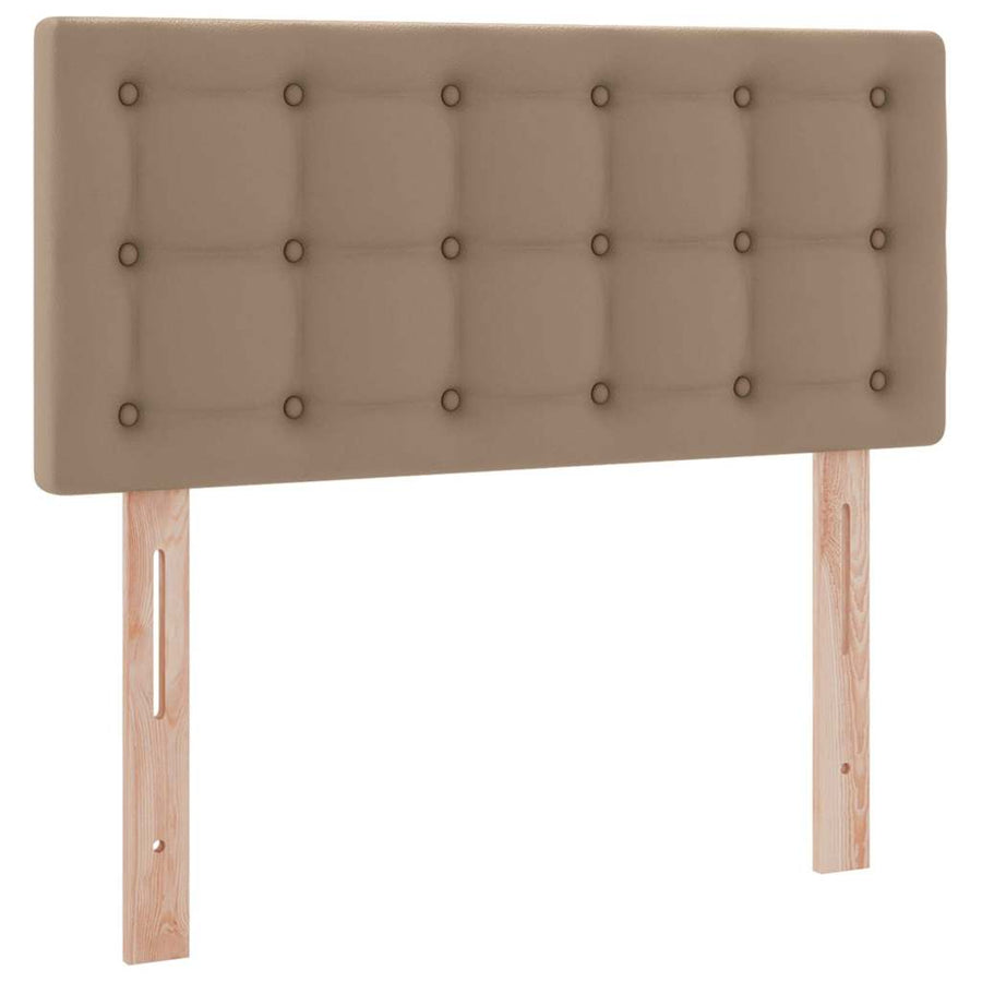 Opbergbed met LED met matras Cappuccino 100 x 200 cm Nep Leer