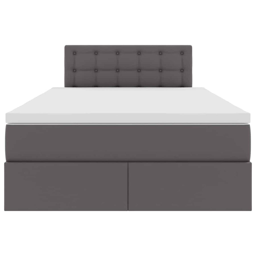 Bed met LED -striplichten met hoofdeinde Grijs 120 x 200 cm PVC
