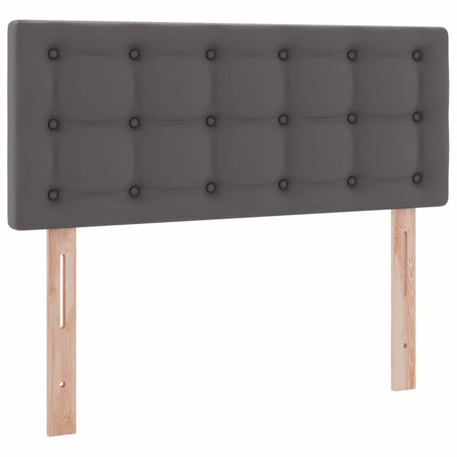 Bed met LED -striplichten met hoofdeinde Grijs 120 x 200 cm PVC