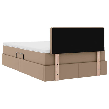 Bed met LED -striplichten Cappuccino 120 x 200 cm PVC