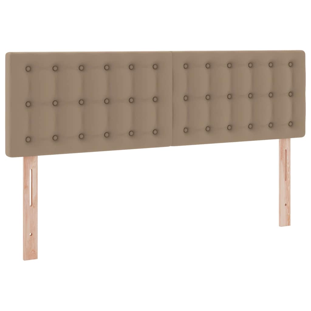 Bed met LED -striplichten Cappuccino 140 x 190 cm PVC