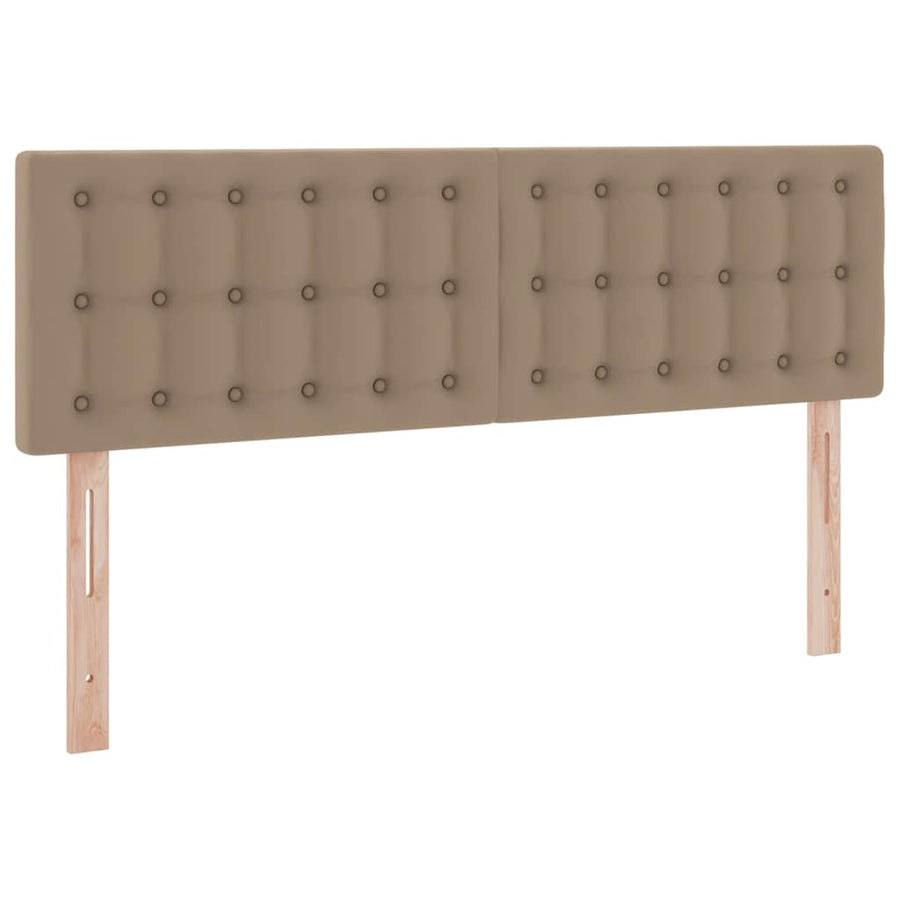 Bed met LED -striplichten Cappuccino 140 x 190 cm PVC