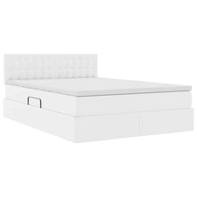 Bed met LED -striplichten met opslag Puur Wit 140 x 200 cm PVC