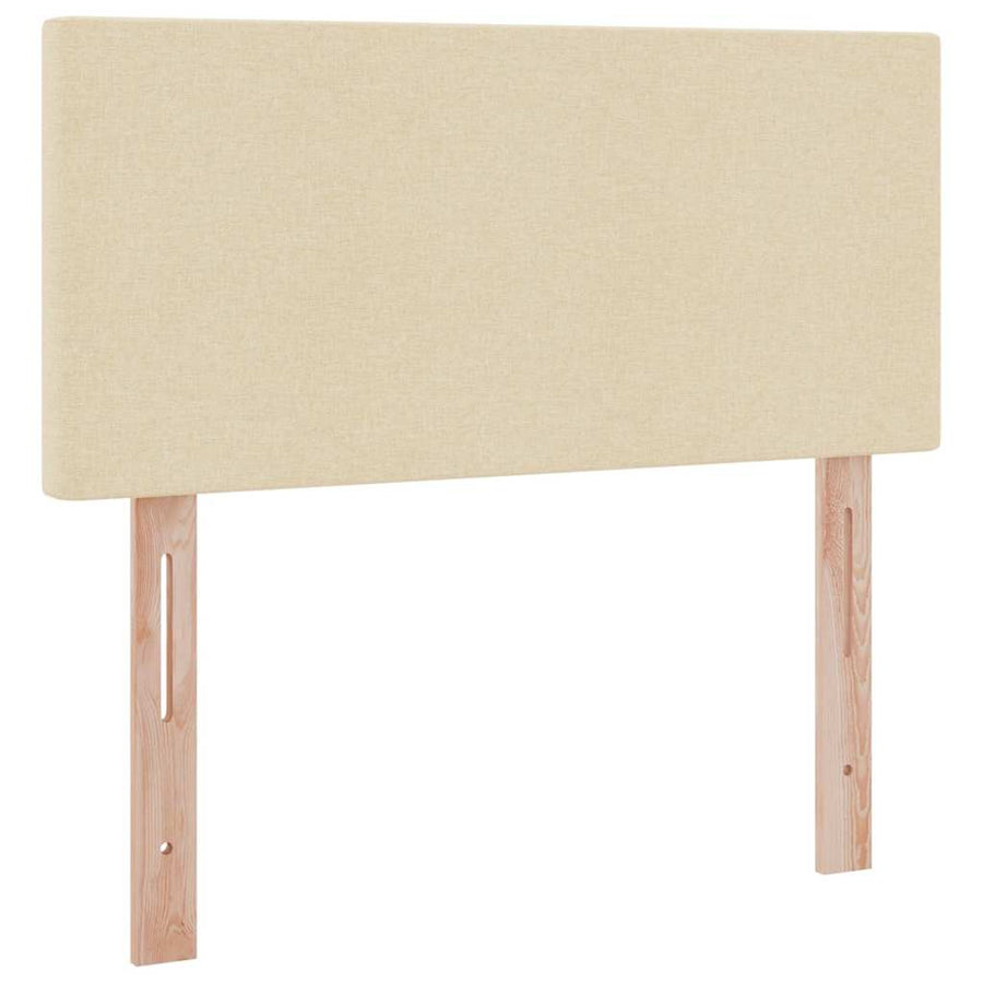 Opbergbed met LED met matras met LED Crème 90 x 200 cm Stof