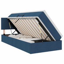 Opbergbed met LED met matras met LED Blauw 100 x 200 cm Stof