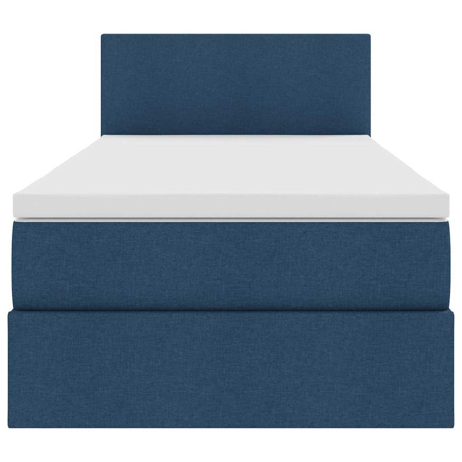 Opbergbed met LED met matras met LED Blauw 100 x 200 cm Stof