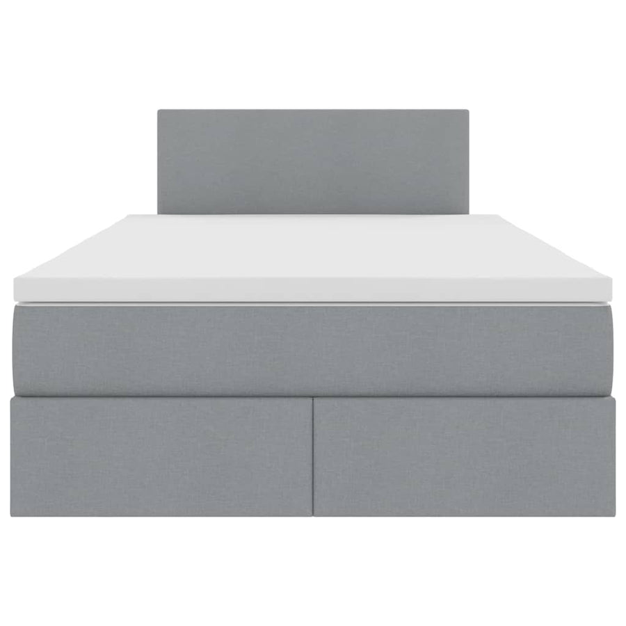 Opbergbed met LED met matras Lichtgrijs 120 x 190 cm Polyester