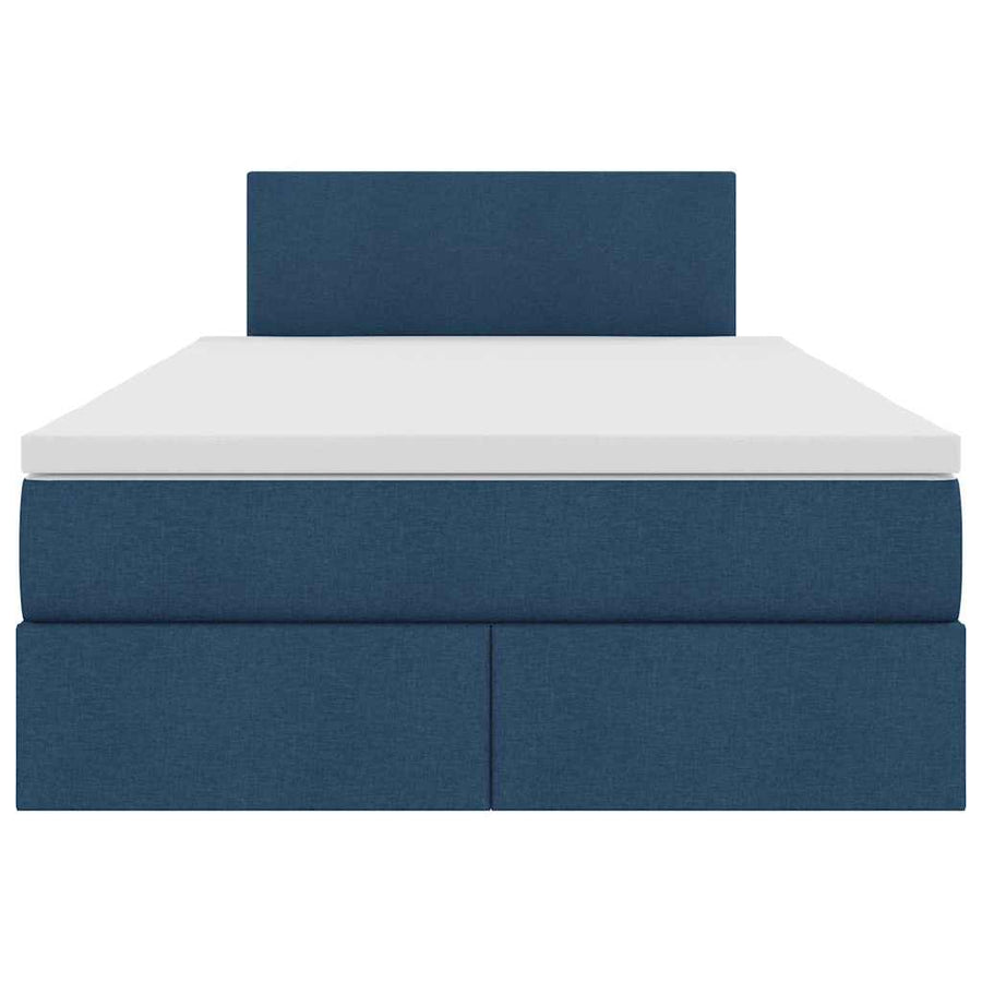 Opbergbed met LED met matras met LED Blauw 120 x 190 cm Stof