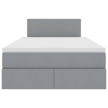 Bed met LED -striplichten Lichtgrijs 120 x 200 cm Stof