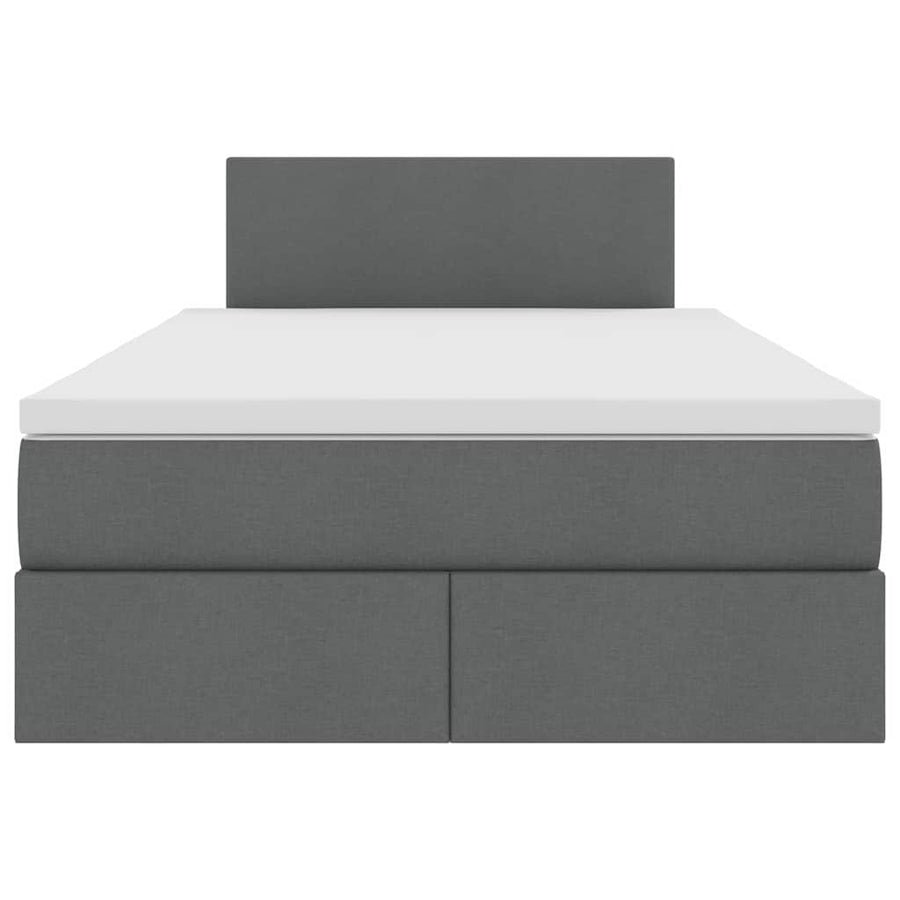 Bed met LED -striplichten Donkergrijs 120 x 200 cm Stof