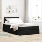 Storage Bed with LED with Mattress with LED Black 120 x 200 cm Fabric