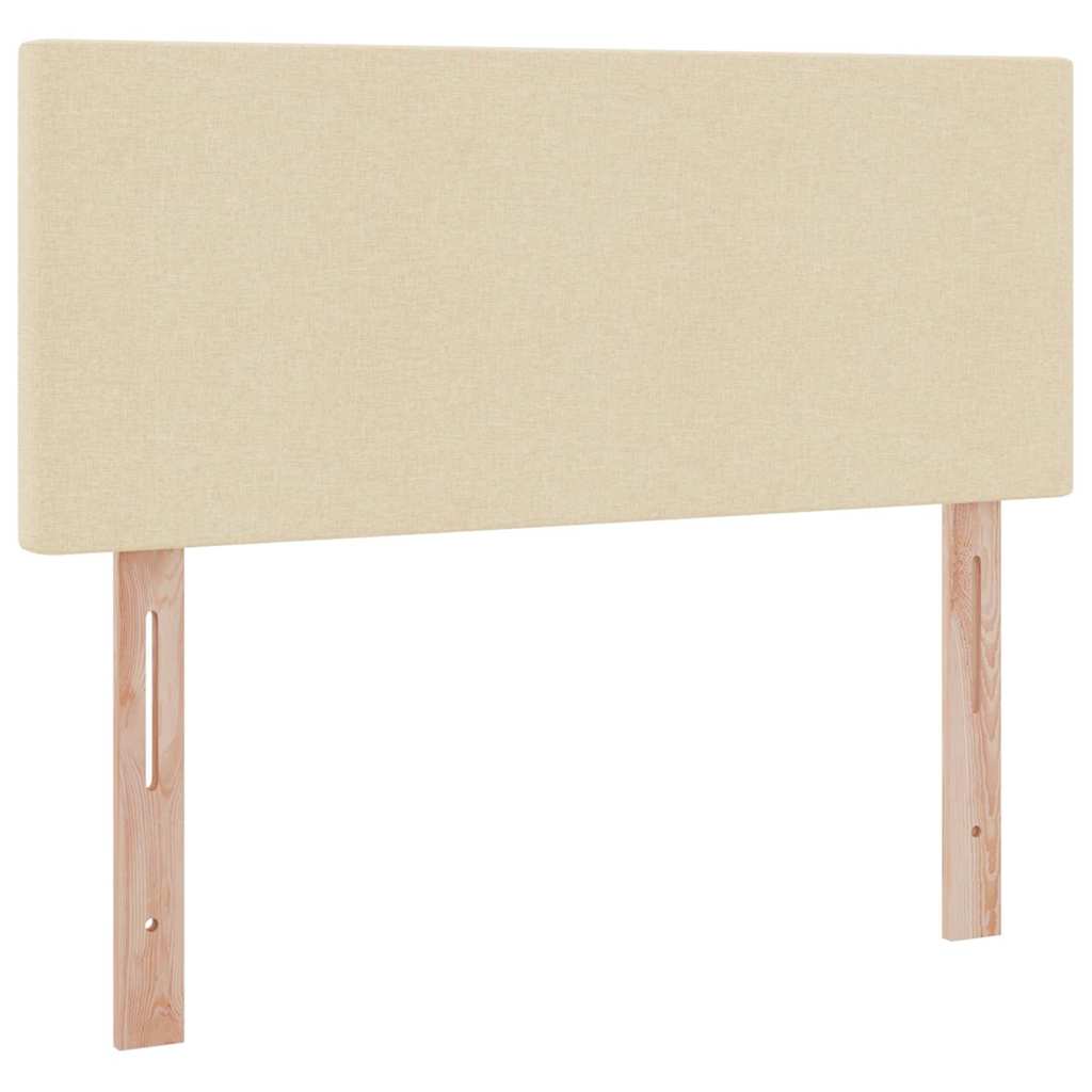 Bed met LED -striplichten met opslag Crème 120 x 200 cm Stof