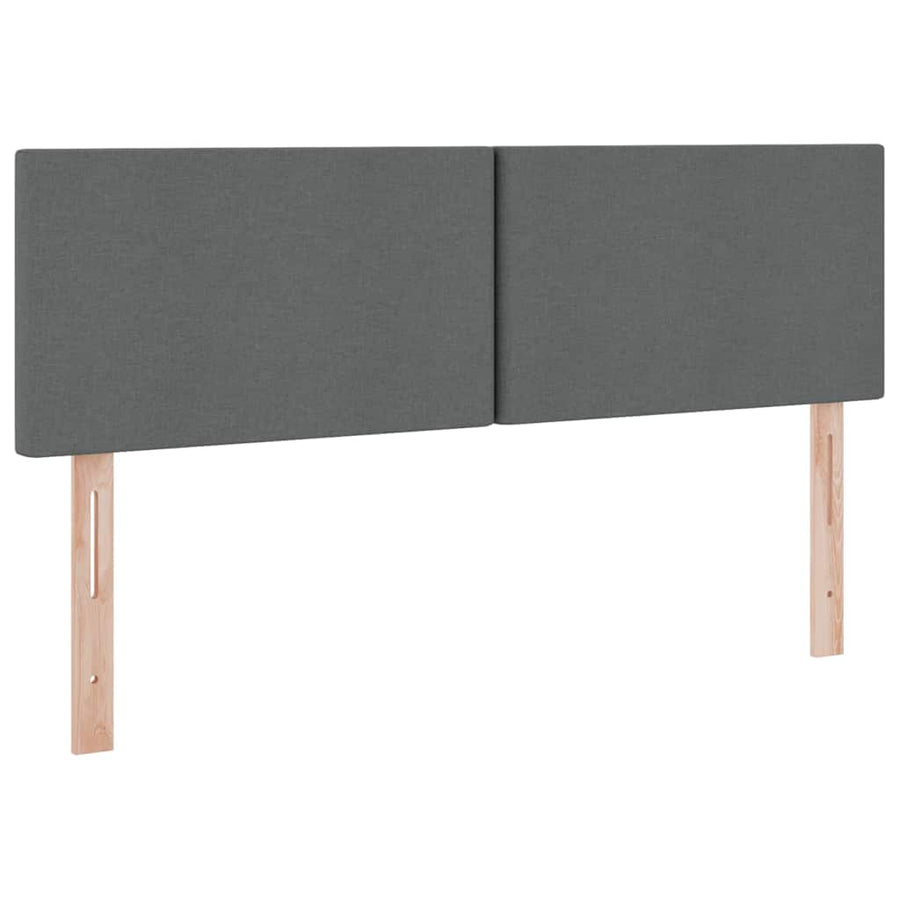 Bed met LED -striplichten Donkergrijs 140 x 190 cm Stof
