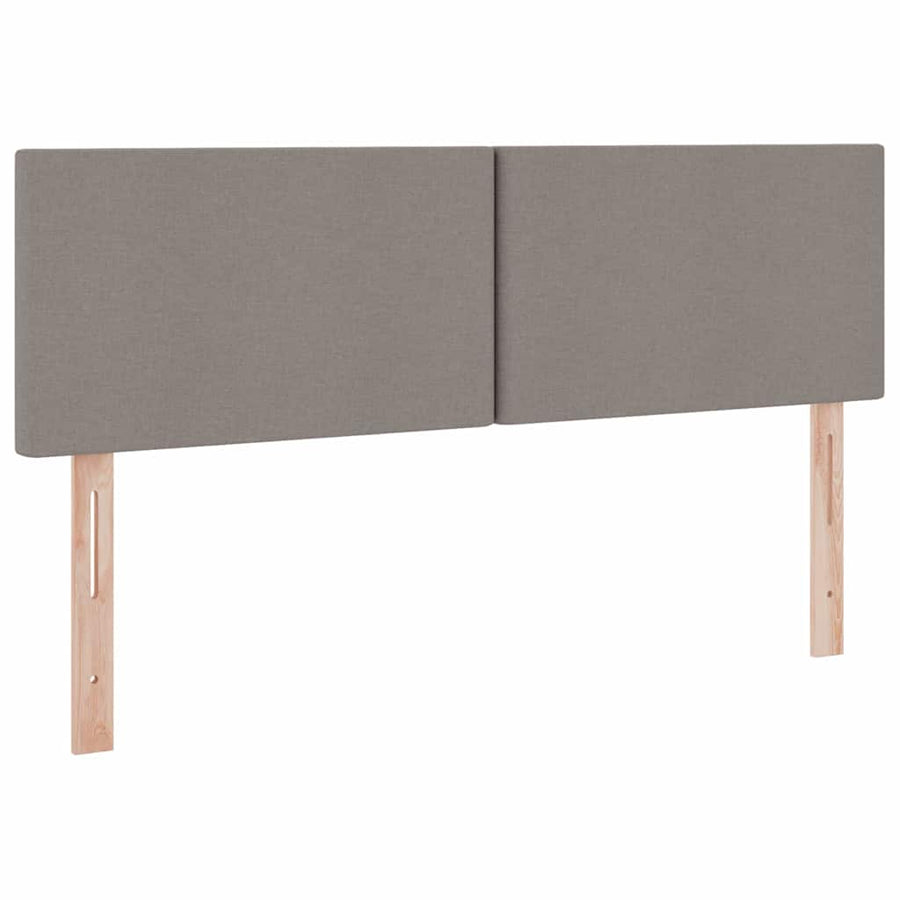 Bed met LED -striplichten met opslag Taupe 140 x 200 cm Stof