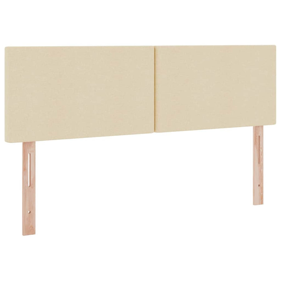 Bed met LED -striplichten met opslag Crème 140 x 200 cm Stof