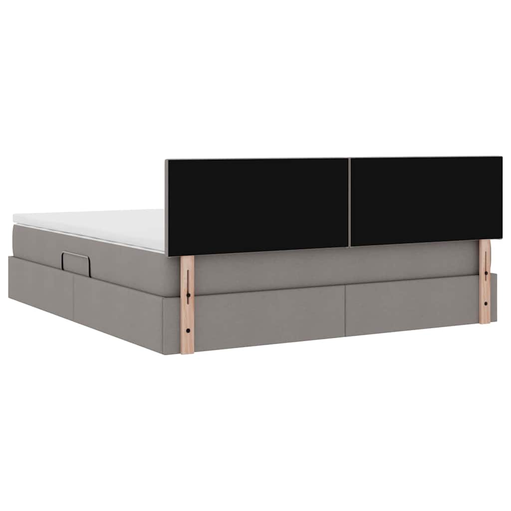 Bed met LED -striplichten met opslag Taupe 160 x 200 cm Stof