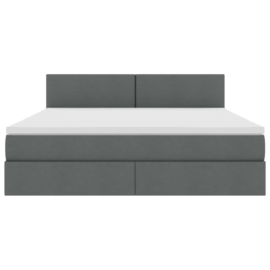 Bed met LED -striplichten Donkergrijs 180 x 200 cm Stof