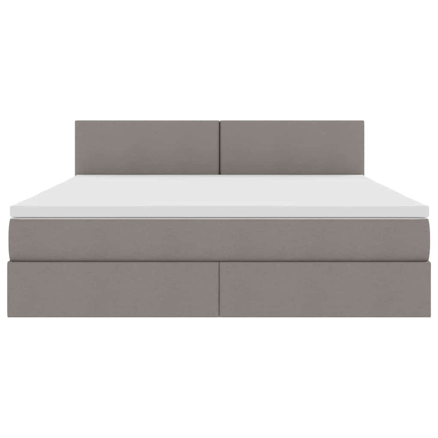 Bed met LED -striplichten met opslag Taupe 180 x 200 cm Stof