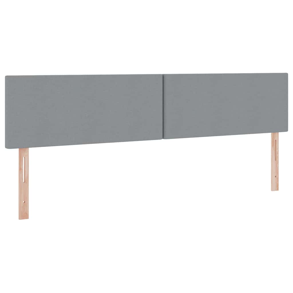 Bed met LED -striplichten Lichtgrijs 200 x 200 cm Stof