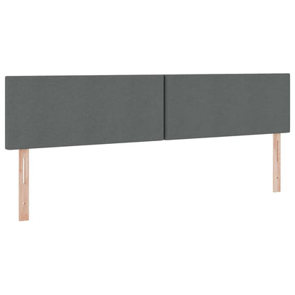 Bed met LED -striplichten Donkergrijs 200 x 200 cm Stof