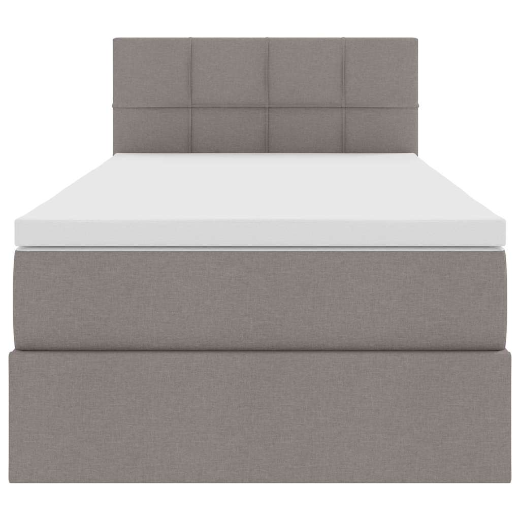 Opbergbed met LED met matras met LED Taupe 90 x 190 cm Stof