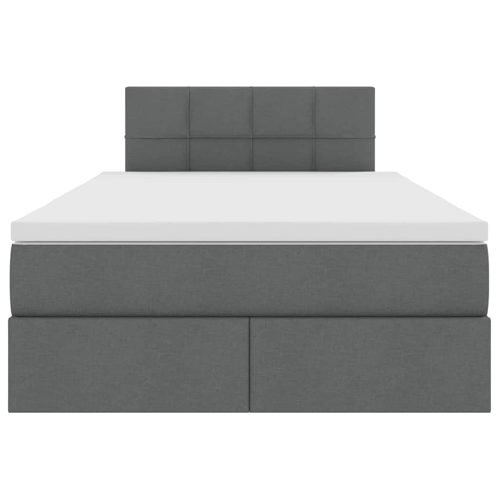 Opbergbed met LED met matras Donkergrijs 120 x 190 cm Polyester