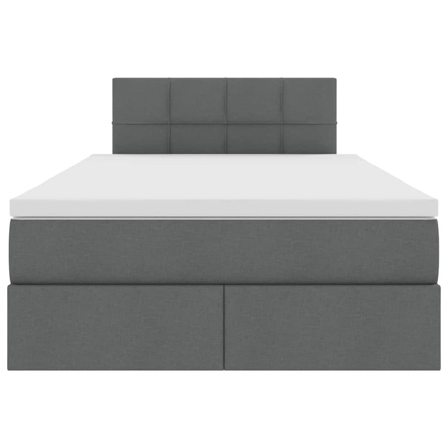 Opbergbed met LED met matras Donkergrijs 120 x 190 cm Polyester