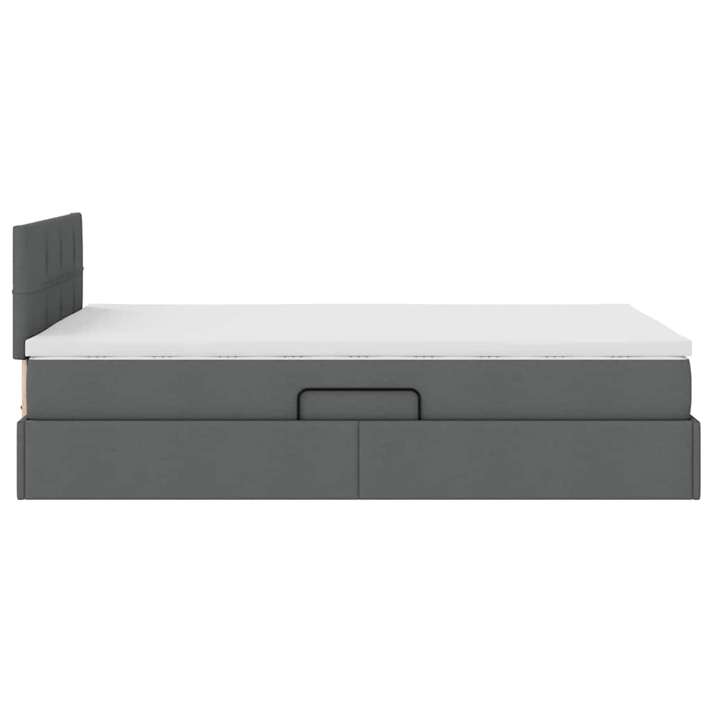 Opbergbed met LED met matras Donkergrijs 120 x 190 cm Polyester