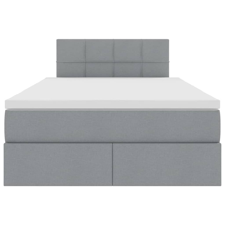 Bed met LED -striplichten Lichtgrijs 120 x 200 cm Stof