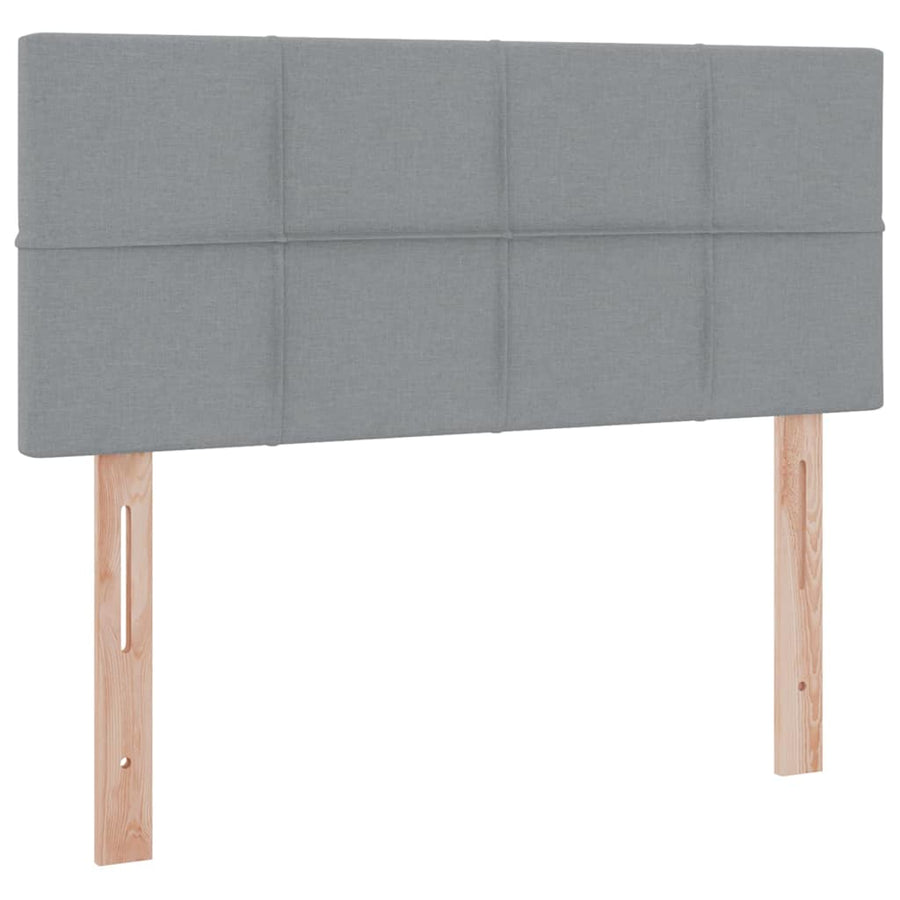 Bed met LED -striplichten Lichtgrijs 120 x 200 cm Stof