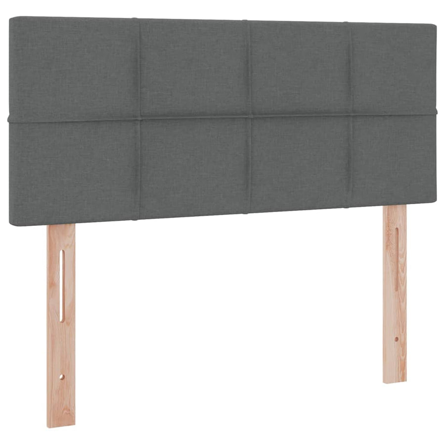 Bed met LED -striplichten Donkergrijs 120 x 200 cm Stof