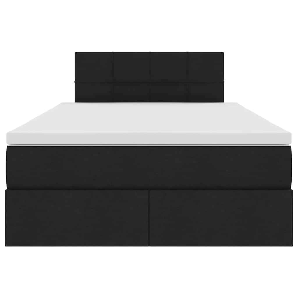 Bed met LED -striplichten met opslag Zwart 120 x 200 cm Stof