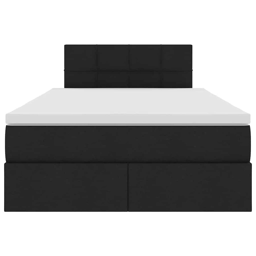 Bed met LED -striplichten met opslag Zwart 120 x 200 cm Stof