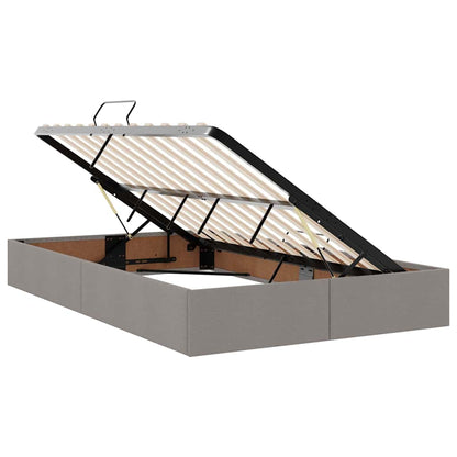 Bed met LED -striplichten met opslag Taupe 120 x 200 cm Stof