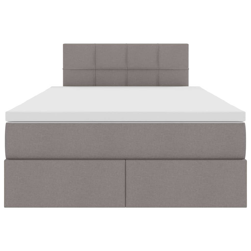 Bed met LED -striplichten met opslag Taupe 120 x 200 cm Stof