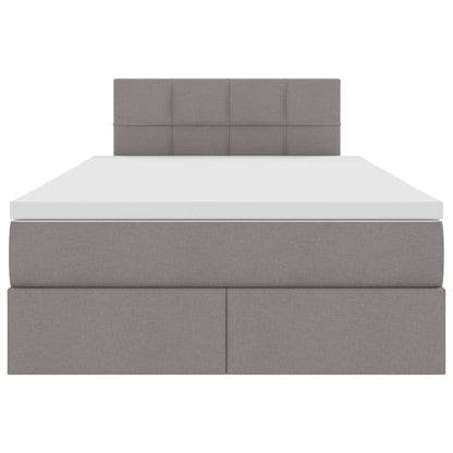 Bed met LED -striplichten met opslag Taupe 120 x 200 cm Stof
