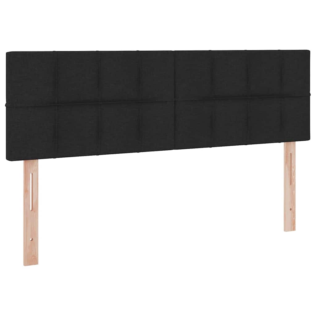 Bed met LED -striplichten met opslag Zwart 140 x 190 cm Stof