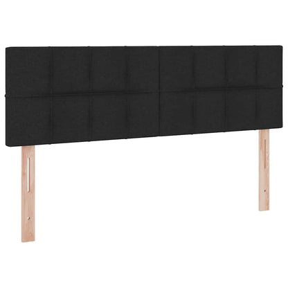 Bed met LED -striplichten met opslag Zwart 140 x 190 cm Stof
