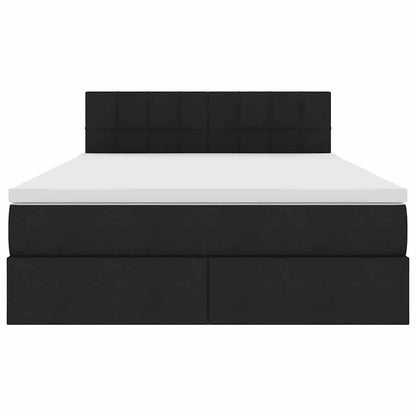 Bed met LED -striplichten met opslag Zwart 140 x 200 cm Stof