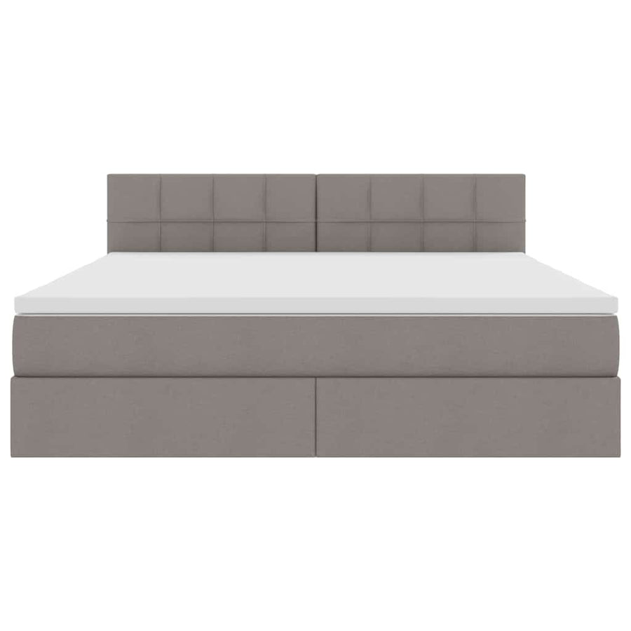 Bed met LED -striplichten met opslag Taupe 160 x 200 cm Stof