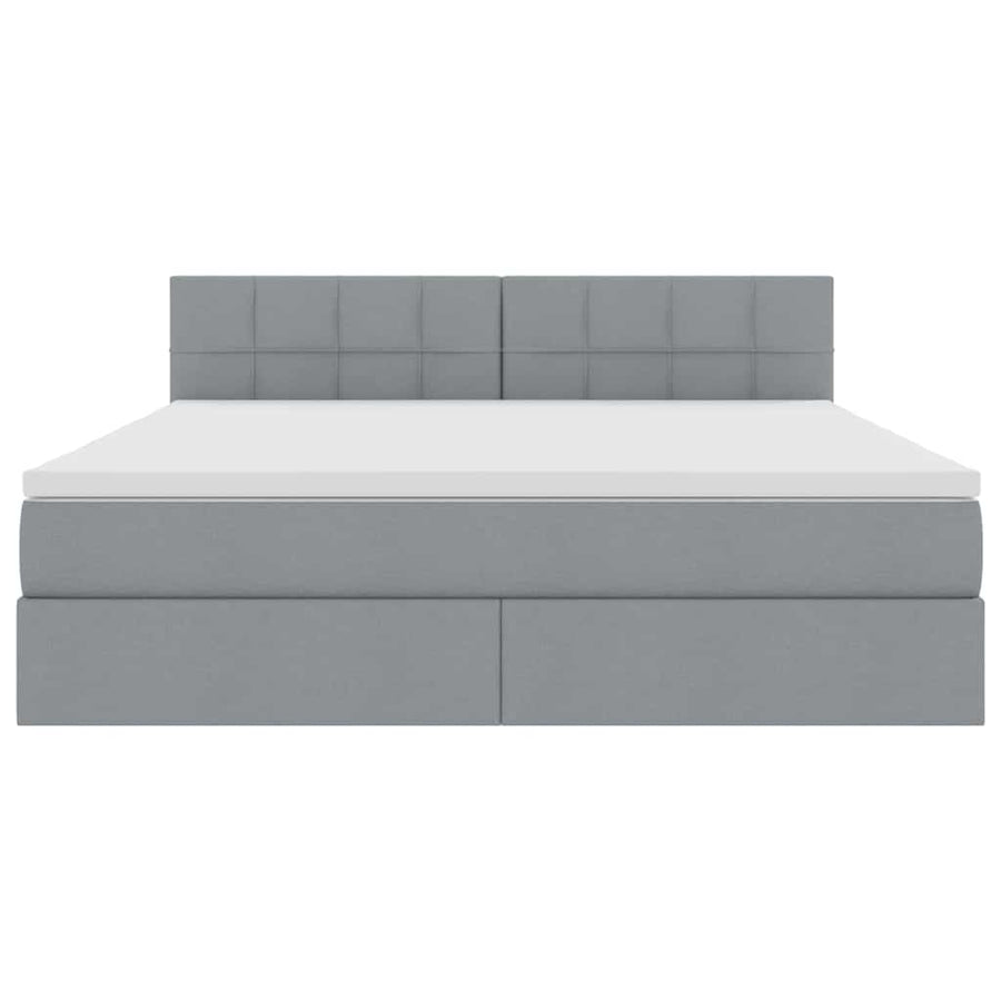 Bed met LED -striplichten Lichtgrijs 180 x 200 cm Stof