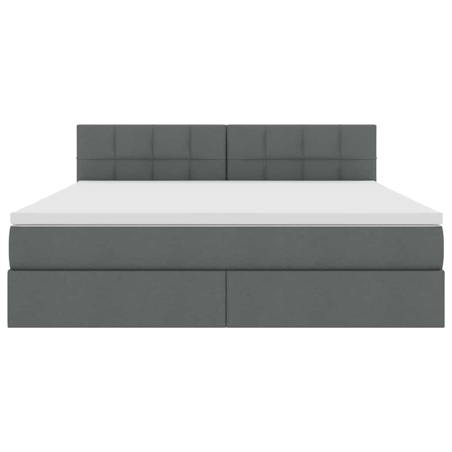Bed met LED -striplichten Donkergrijs 180 x 200 cm Stof