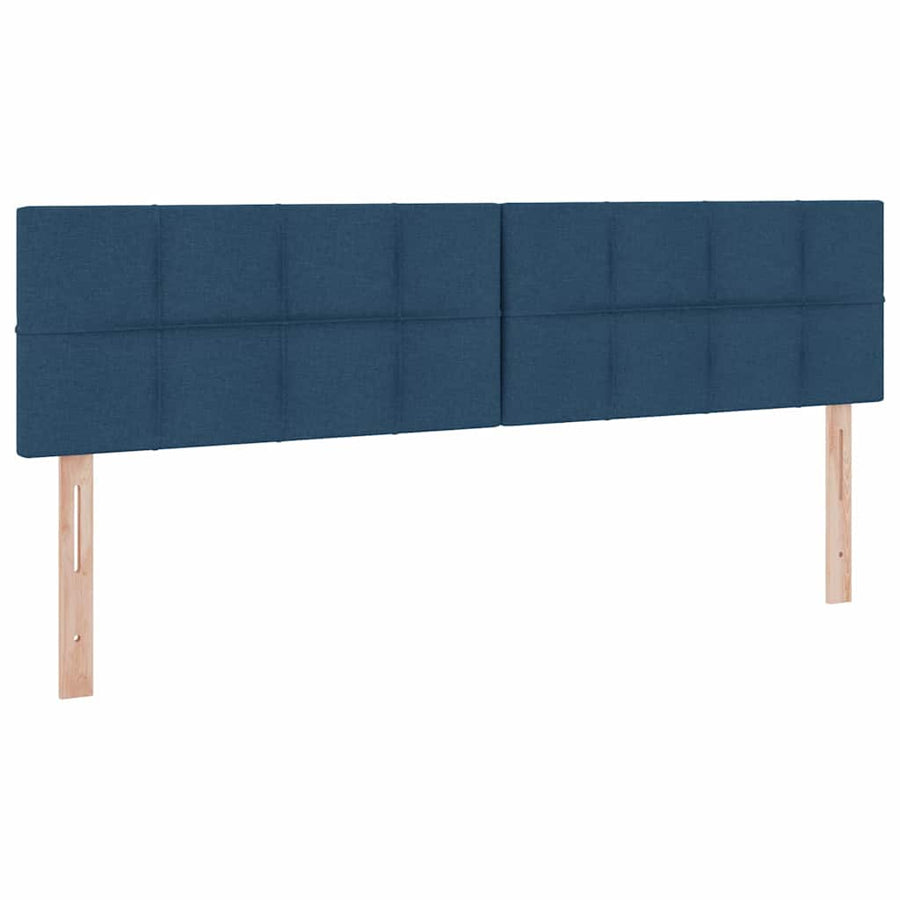 Bed met LED -striplichten met opslag Blauw 180 x 200 cm Stof