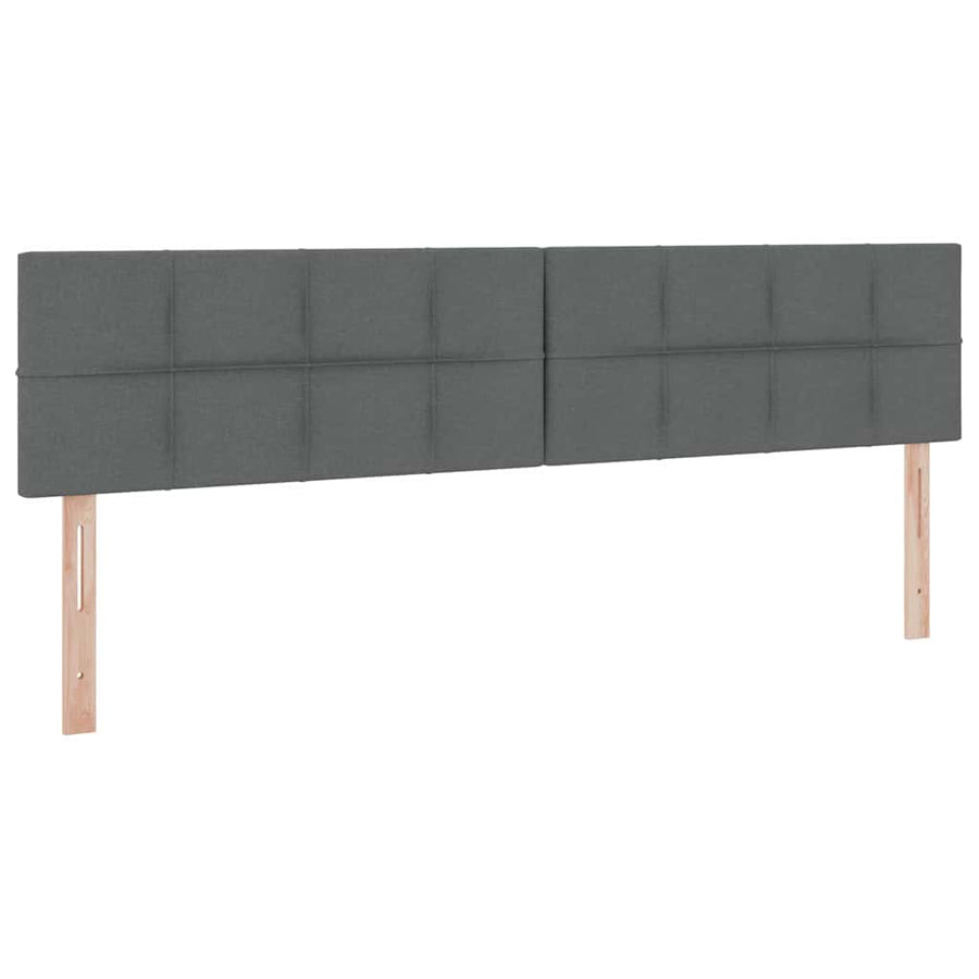Bed met LED -striplichten Donkergrijs 200 x 200 cm Stof
