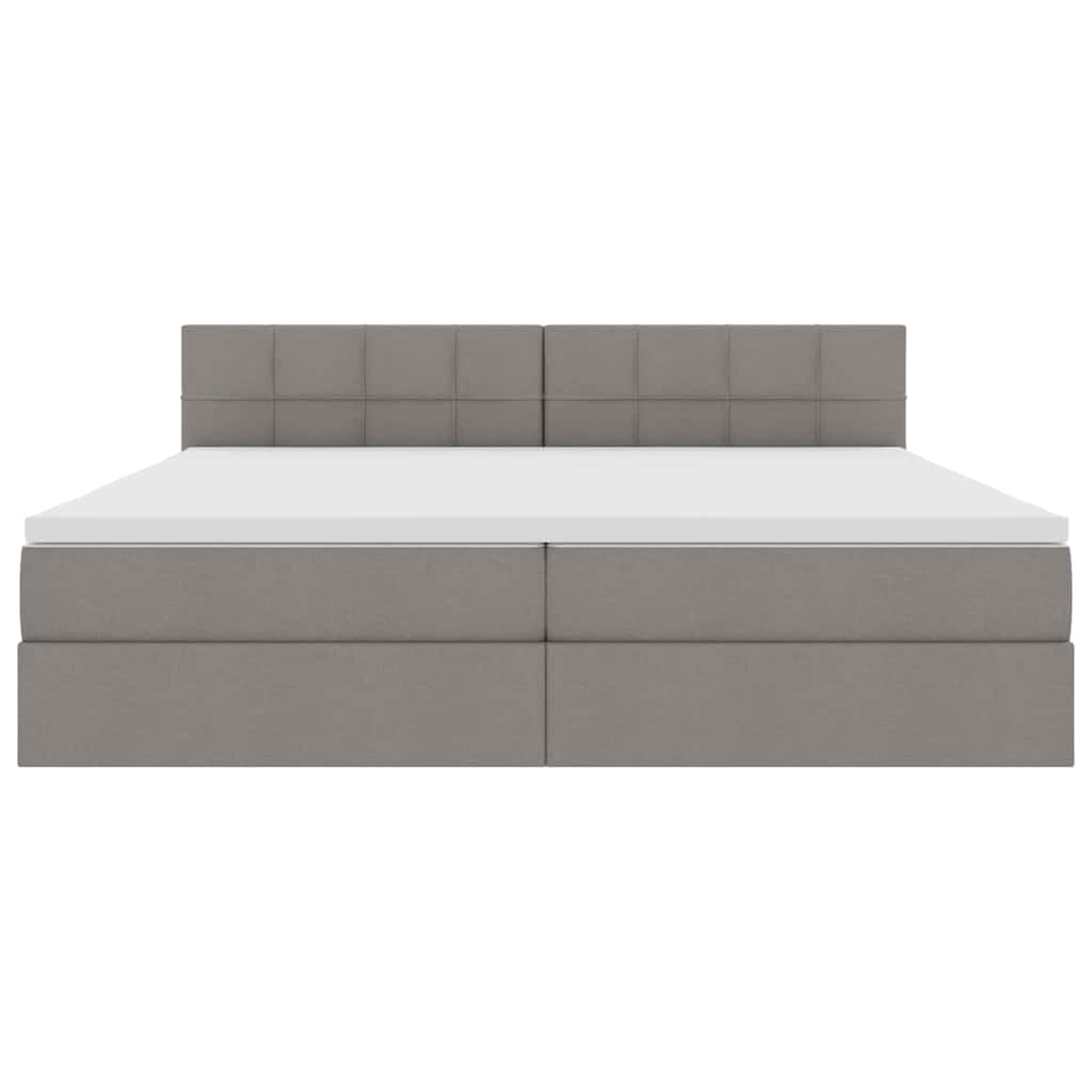 Bed met LED -striplichten met opslag Taupe 200 x 200 cm Stof